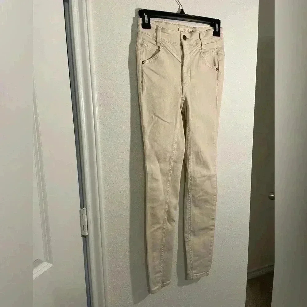 Free People We The Free Cream Skinny Jeans Womens Size 24 - Picture 2 of 7